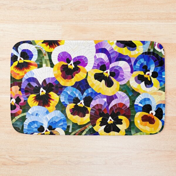 Item preview, Colorful Mosaic picture of Pansy flowers designed and sold by Petalandfur.