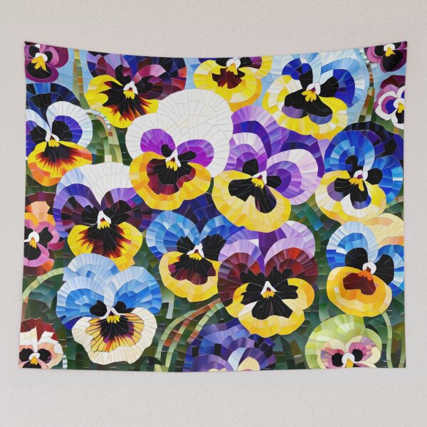 Item preview, Colorful Mosaic picture of Pansy flowers designed and sold by Petalandfur.