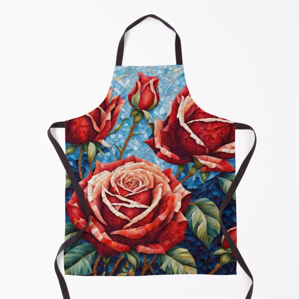Item preview, Colorful Mosaic picture of Red Rose flowers designed and sold by Petalandfur.