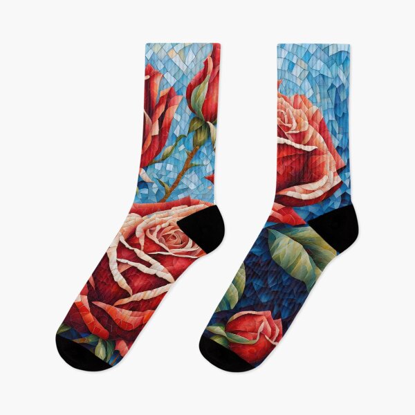 Item preview, Colorful Mosaic picture of Red Rose flowers designed and sold by Petalandfur.