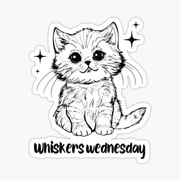 Item preview, Whiskers Wednesday week day cats days of the week  designed and sold by Tee-Shirt-Topia.
