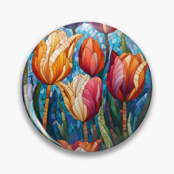 Item preview, Colorful Mosaic picture of Tulip flowers designed and sold by Petalandfur.