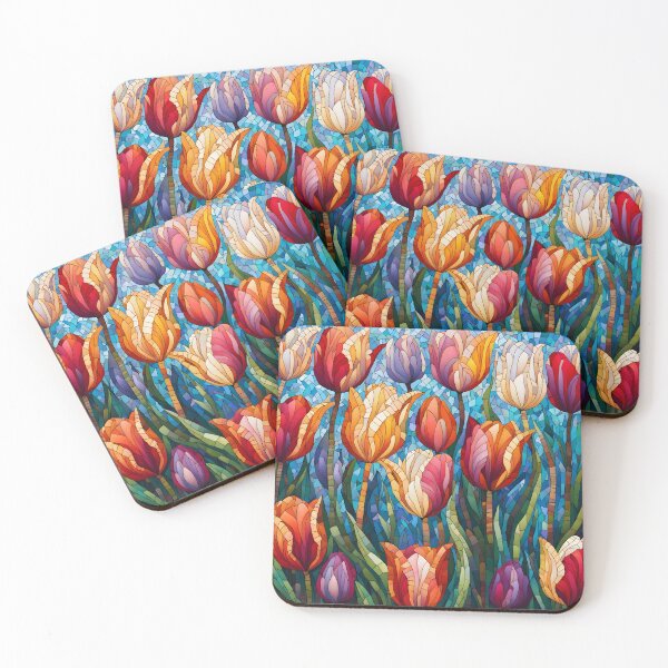 Item preview, Colorful Mosaic picture of Tulip flowers designed and sold by Petalandfur.