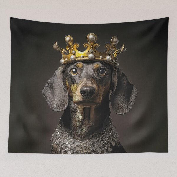 Item preview, Chocolate and Tan Dachshund with Crown 01 designed and sold by Elisabeth Lucas.