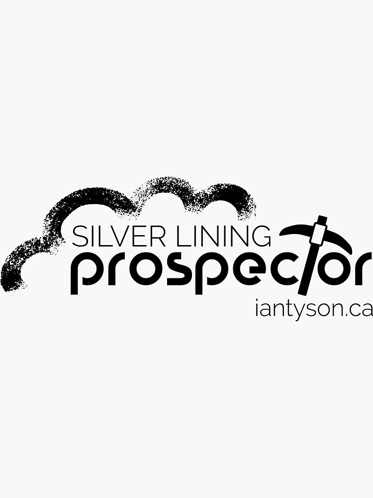 Thumbnail 3 of 3, Sticker, Silver Lining Prospector Logo (Black) designed and sold by Itpres1.