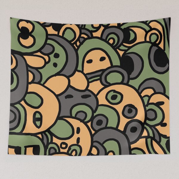 Item preview, Abstract Harmony: Green, Orange, Grey Curves designed and sold by EnjoYarty.