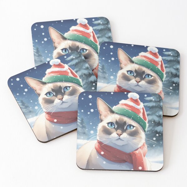 Item preview, Christmas colourpoint cat portrait designed and sold by YukiKenji.