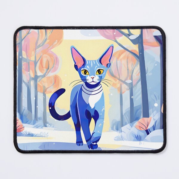 Item preview, Devon Rex cat cat walking on winter garden or forest covered with snow designed and sold by igvee.