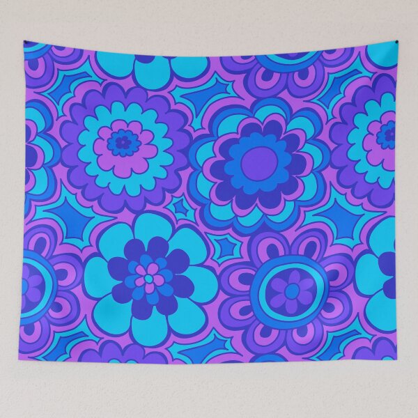 Item preview, 239 Seventies Flowers Purple designed and sold by Cressidacarr.