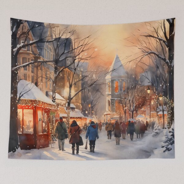 Item preview, The winter festival at sunset designed and sold by LittleFirework.