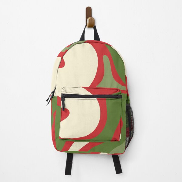 Item preview, Retro Christmas Smooth Contours Funky Abstract Pattern Red Green Cream designed and sold by kierkegaard.