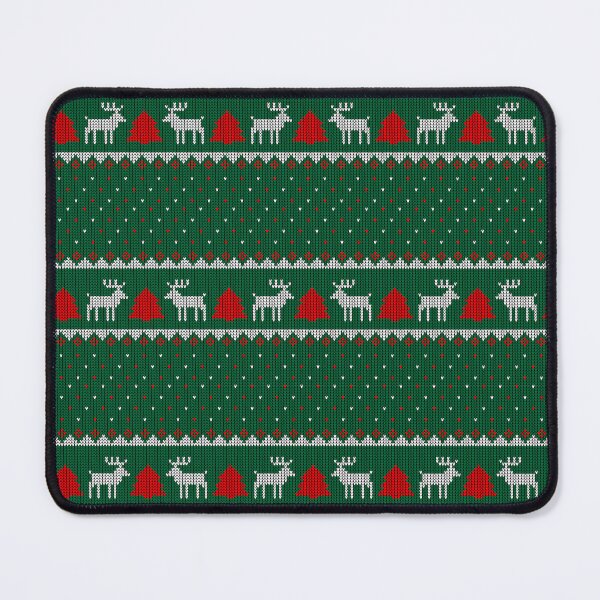 Item preview, white reindeer, red christmas tree, nordic christmas pattern designed and sold by Meandmyshop.
