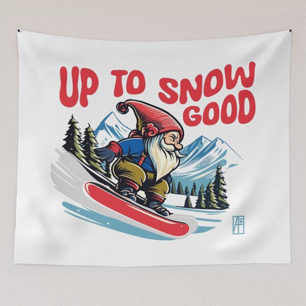 Item preview, Up to Snow Good - Snowboarder Gnome - Funny Christmas - Happy Holidays - Xmas designed and sold by ArtProjectShop.
