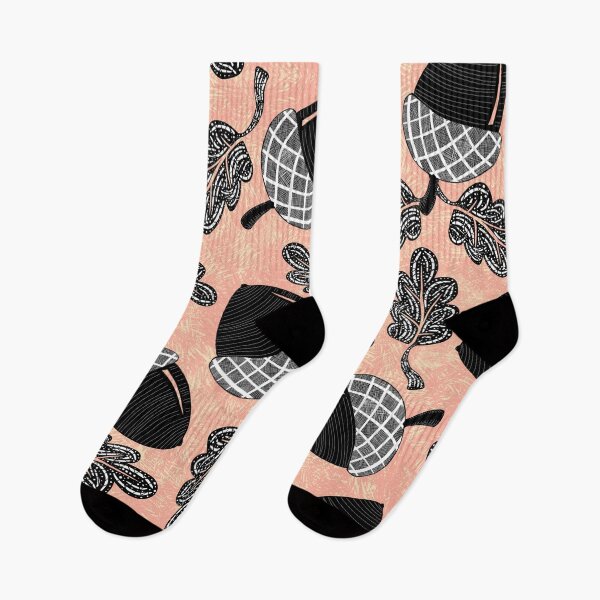 Item preview, Block Print Acorns in Pink designed and sold by the-coin-jar-co.