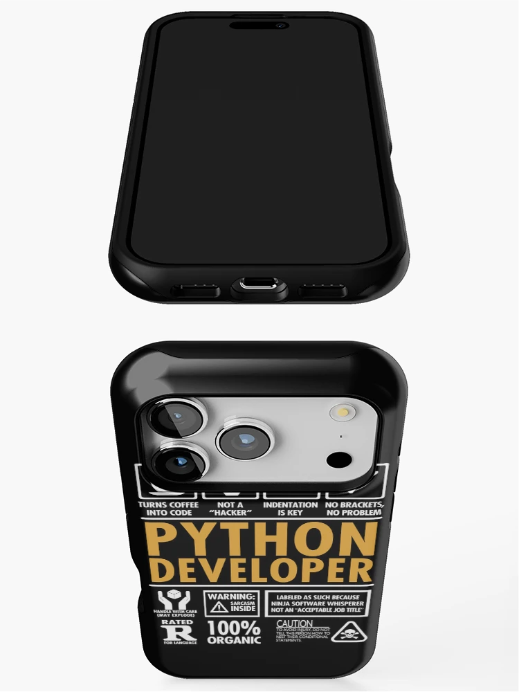 Thumbnail 3 of 4, iPhone Case, Python Developer Programmer Funny Coder's designed and sold by Nerd Shizzle.