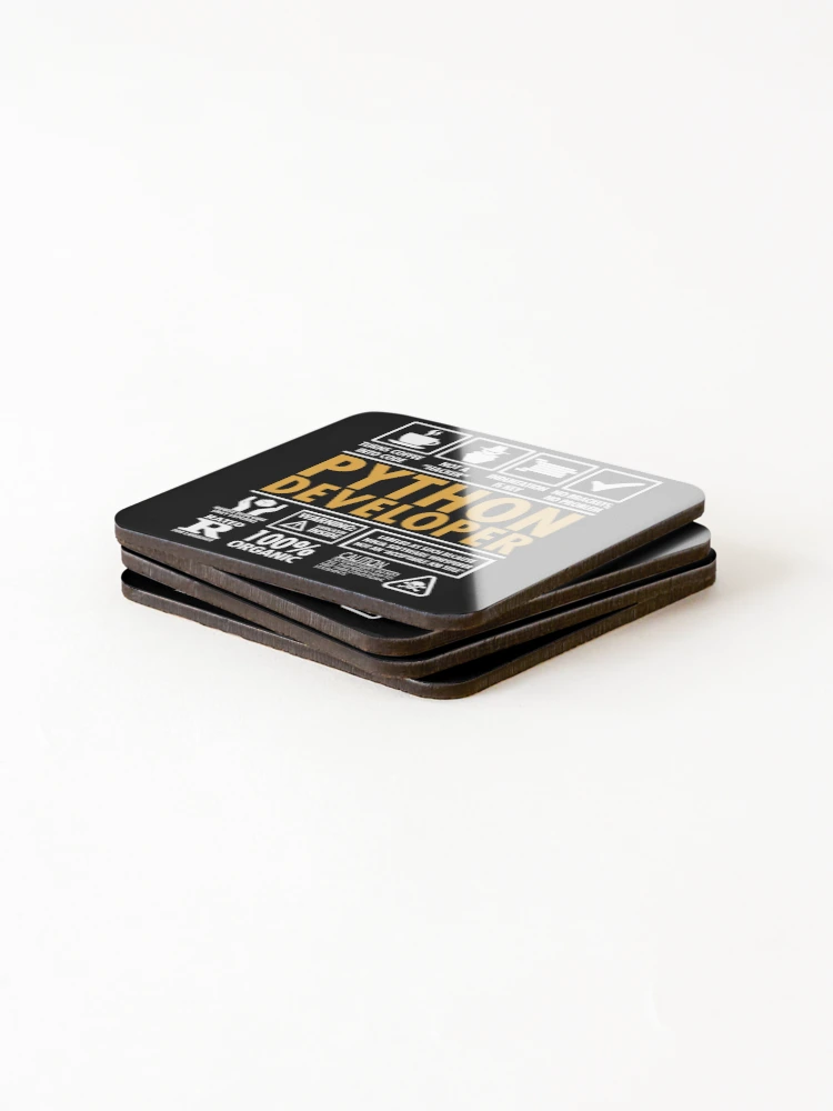 Thumbnail 4 of 5, Coasters (Set of 4), Python Developer Programmer Funny Coder's designed and sold by Nerd Shizzle.