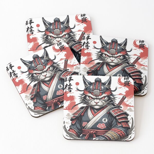 Item preview, vintage japanese samurai ninja cat designed and sold by YolaShopOnline.