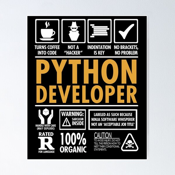 Artikel-Vorschau von Python-Entwickler und Programmierer. Lustige Programmierer, designt und verkauft von Nerd Shizzle.