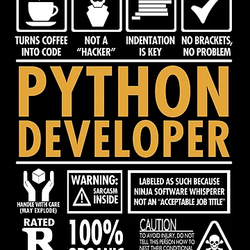 Artwork thumbnail, Python Developer Programmer Funny Coder's by Nerd Shizzle