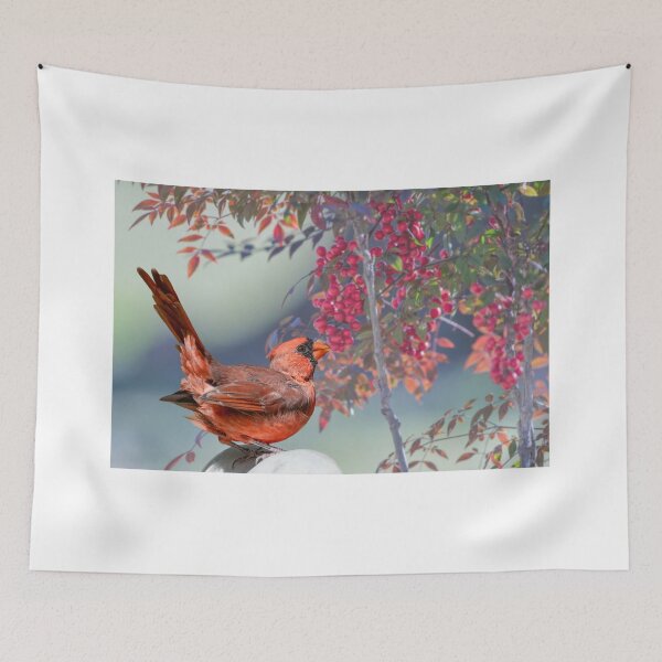 Item preview, Northern Cardinal with American Holly designed and sold by Bonnie T.  Barry.