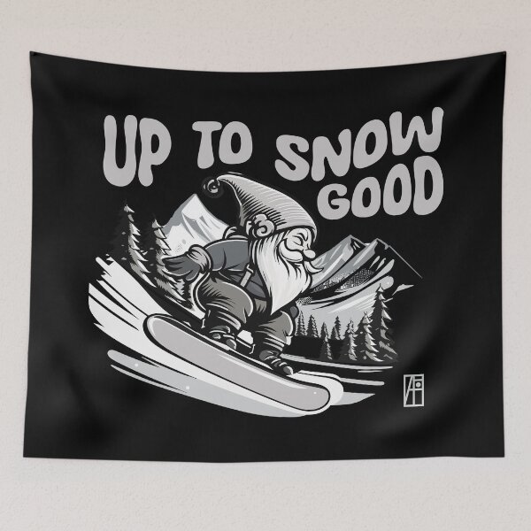 Item preview, Up to Snow Good - Snowboarder Gnome - Funny Christmas - Happy Holidays - Xmas designed and sold by ArtProjectShop.
