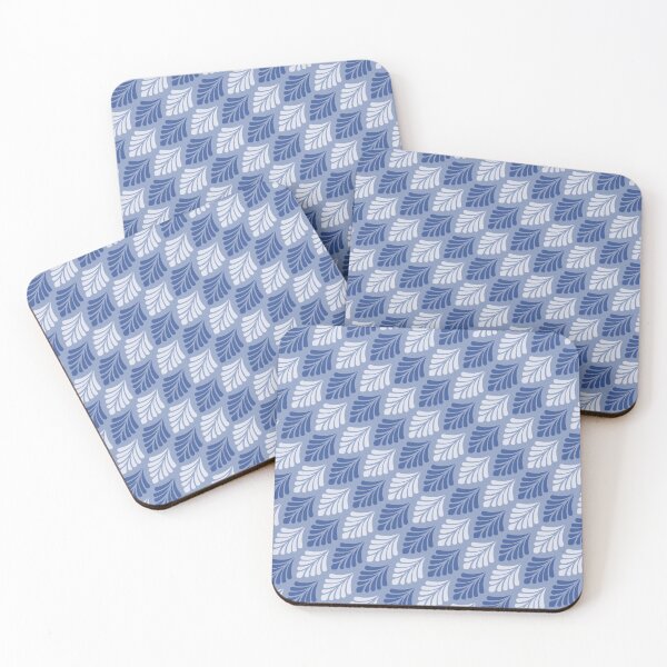 Item preview, Blue Indigo Periwinkle Leaf Petal Feathery Diagonal Artistic Natural Botanical Pattern designed and sold by PenguinForests.
