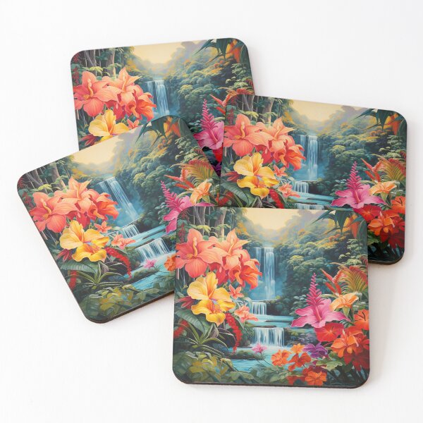 Item preview, Waterfall and Tropical Plants designed and sold by Myra365Art.