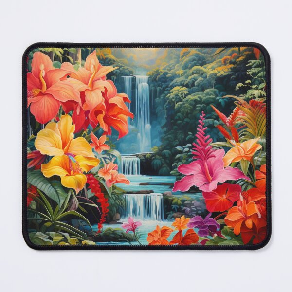 Item preview, Waterfall and Tropical Plants designed and sold by Myra365Art.