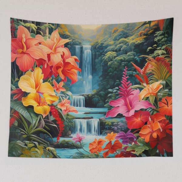 Item preview, Waterfall and Tropical Plants designed and sold by Myra365Art.