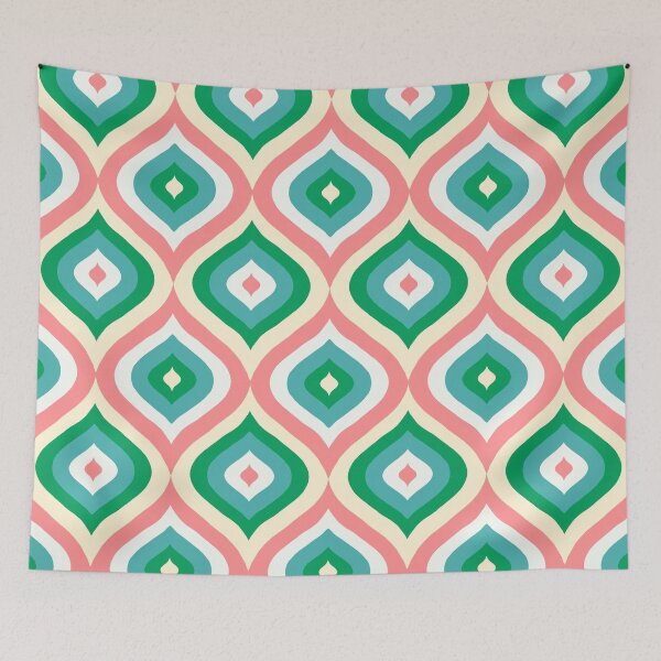 Item preview, Abstract Geometric Drop Pattern (pink/green) designed and sold by Design Minds Boutique.