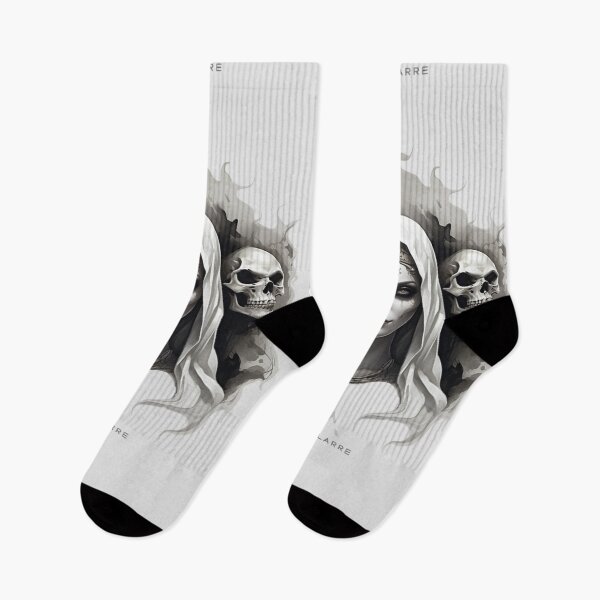 Item preview, Ghostly woman with tribal detail and skulls, Akelarre designed and sold by AkelarreDesigns.