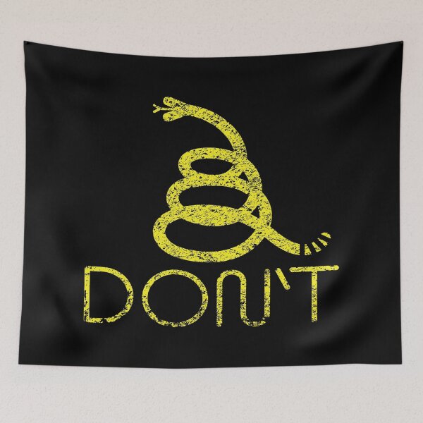 Item preview, In Vogue Modern Distressed 80s Yellow Minimalist Gadsden Snake Flag Stylish Dont Tread On Me designed and sold by pelagio.