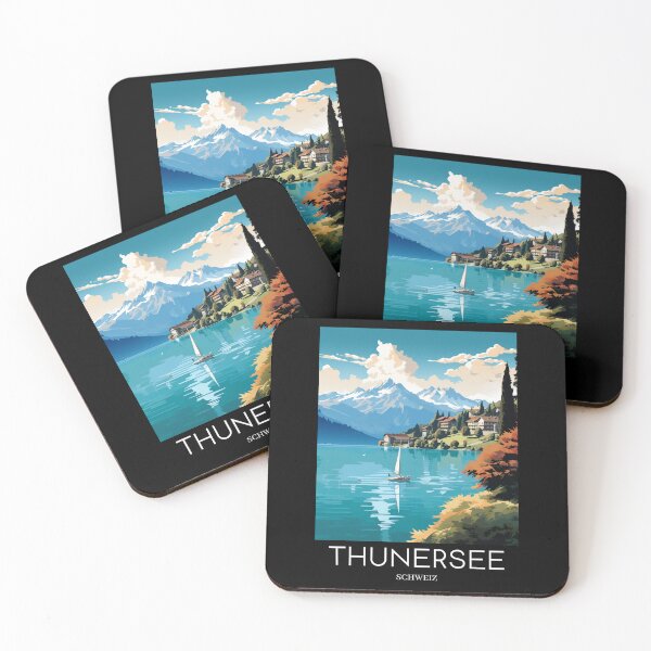Item preview, A Pop Art Travel Print of Thunersee - Schweiz designed and sold by StudioRedKoala.