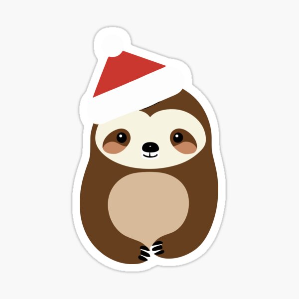 Festive sloth celebrates Christmas joy #01 Sticker