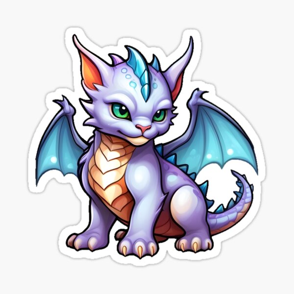 Lavender Dragon with wings Sticker