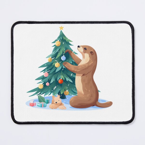 Item preview, Otter decorating christmas tree designed and sold by PawelNature.