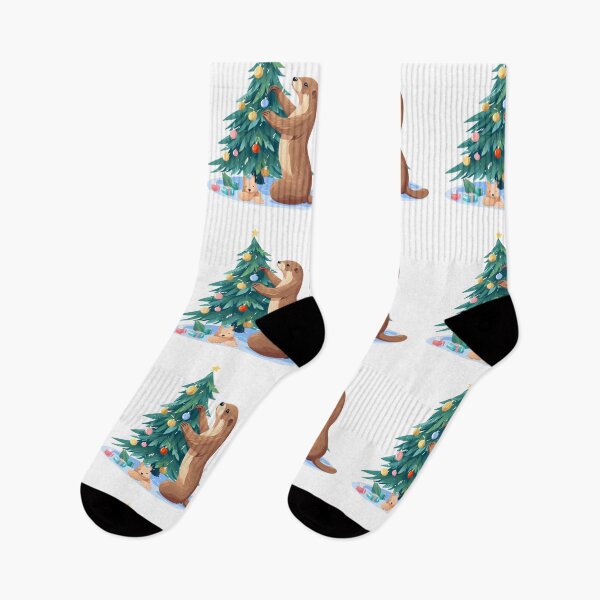 Item preview, Otter decorating christmas tree designed and sold by PawelNature.