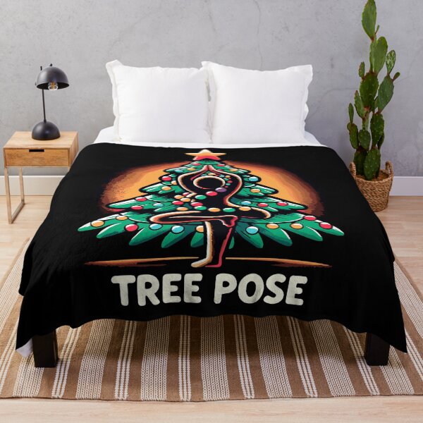 Item preview, Humorous Yoga Christmas Tree - Festive Holiday Pose Apparel designed and sold by Jurady.