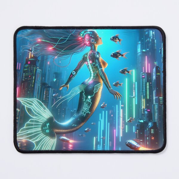 Item preview, Futuristic Cyber Mermaid designed and sold by Truck Stop One.
