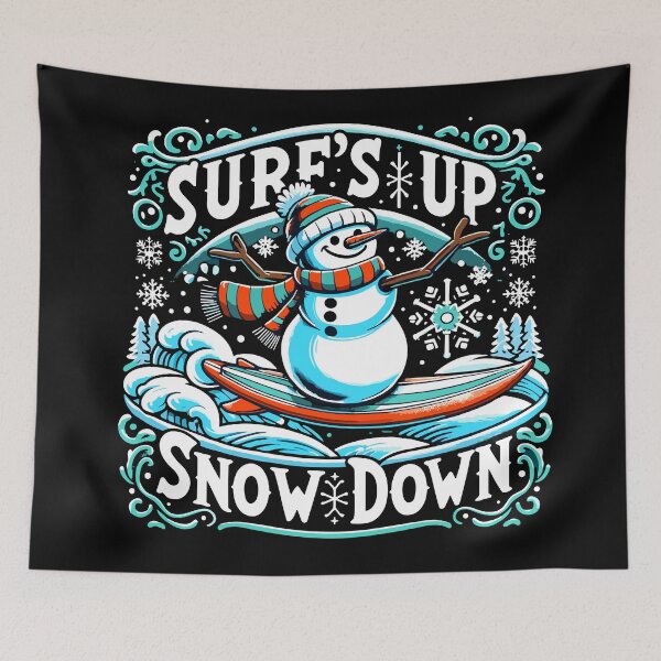 Item preview, Winter Surf Adventure - Surf's Up, Snow Down Apparel designed and sold by Jurady.
