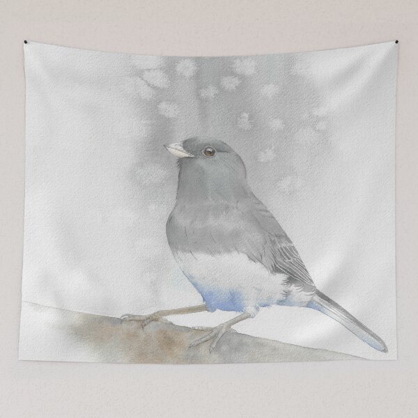 Item preview, Dark-eyed junco watercolor bird portrait designed and sold by L'Atelier Oranjade.