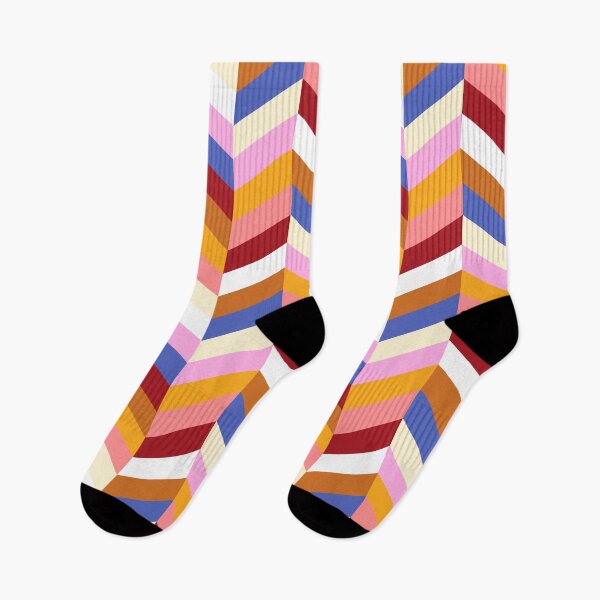 Item preview, Geometric Herringbone Pattern (red/pink/orange/periwinkle blue) designed and sold by Design Minds Boutique.