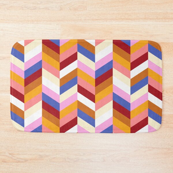 Item preview, Geometric Herringbone Pattern (red/pink/orange/periwinkle blue) designed and sold by Design Minds Boutique.