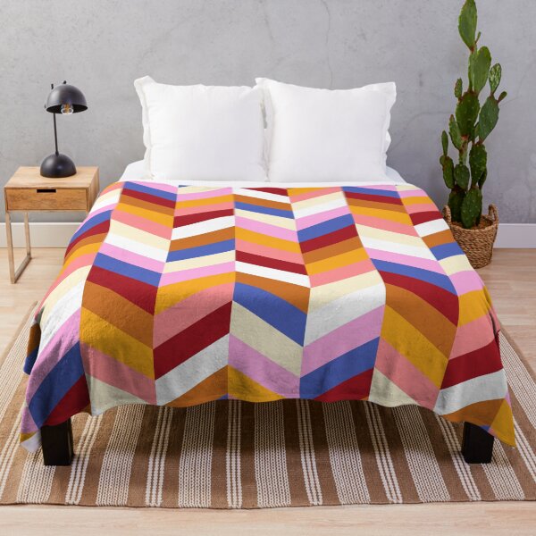 Item preview, Geometric Herringbone Pattern (red/pink/orange/periwinkle blue) designed and sold by Design Minds Boutique.