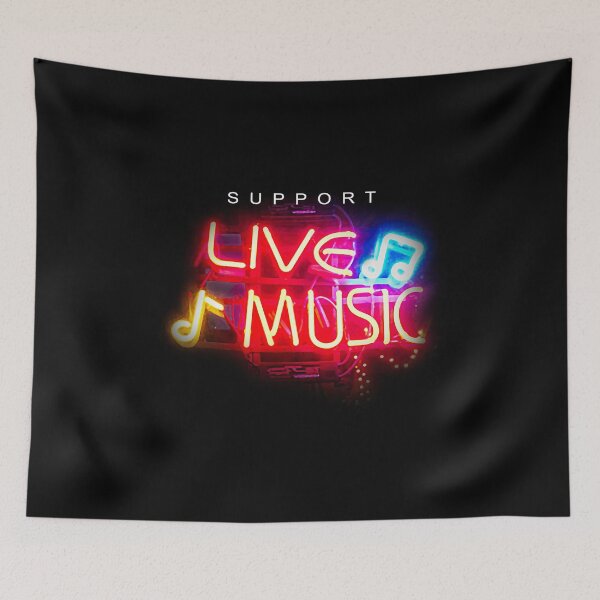 Item preview, Support LIVE MUSIC Neon Sign, Retro style for Music Lovers designed and sold by Peter P @ MedleyMerch.