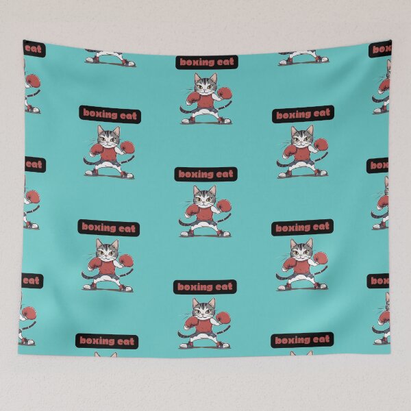 Item preview, Feline Fighter - Blue designed and sold by CushyNest.