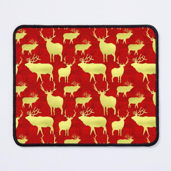 Item preview, Bucks Gold-Filled on Textured Red Repeat 5748 designed and sold by Art in My Loft.