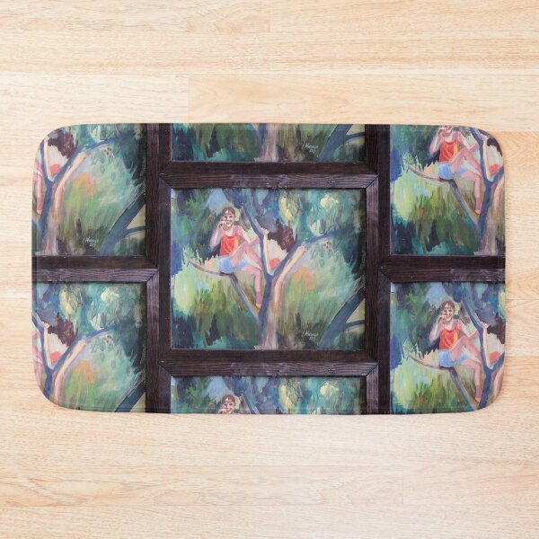 Item preview, Girl in a Tree eating Cherries hand painting designed and sold by colorfulglee.