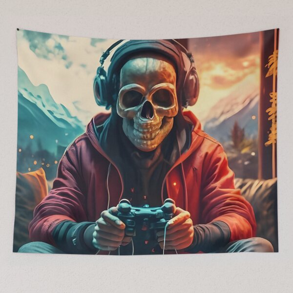 Item preview,  A Skeleton Holding A Game controller designed and sold by AbominationShop.