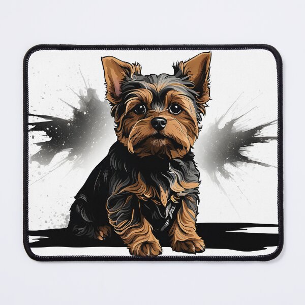 Item preview, In the inky blackness of space, the silhouette of a lonely Yorkshire Terrier floating, graphic t-shirt vector, contour, designed and sold by RAILGUNWII.
